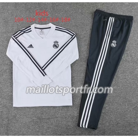 Real Madrid Enfant Ensemble Sweat d'entrainement Blanc 2018/19